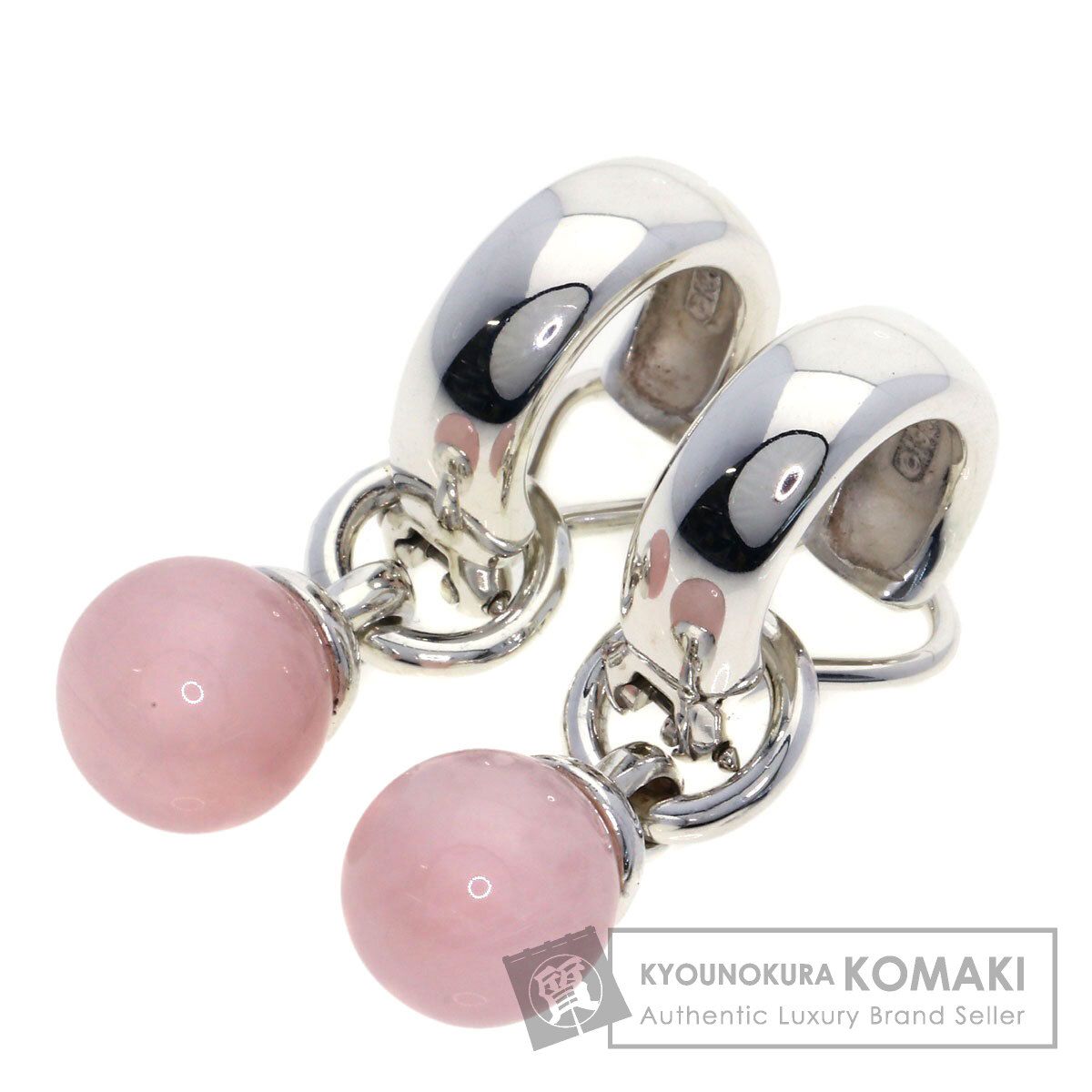 Tiffany ローズクオーツフープイヤリング希少美品 TIFFANY&Co. ティファニー フープ ローズ クォーツ 2WAY