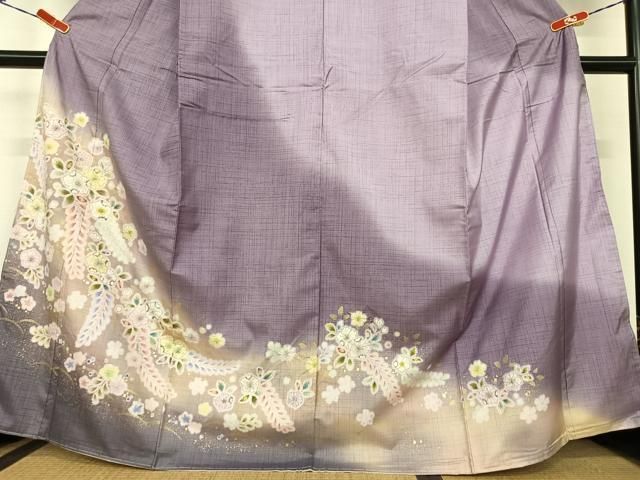 平和屋着物○本場染大島紬 訪問着 辻が花 絞り 金彩 暈し染め 正絹