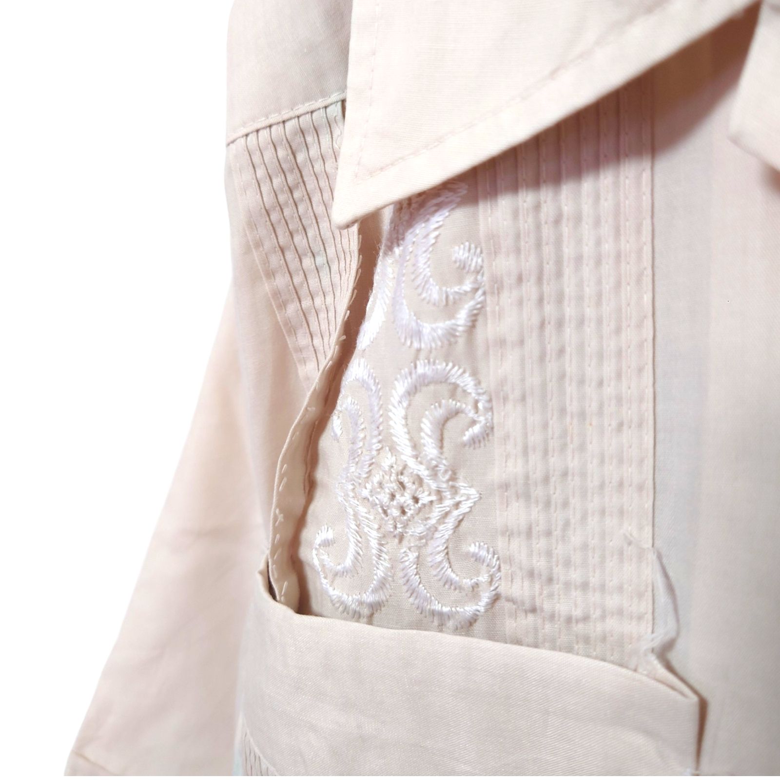 Barong】開襟 オープンカラー 刺繍入りキューバシャツ S-498