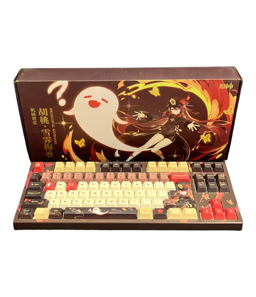 miHoYo　胡桃·雪霁梅香　メカニカルキーボード 87キー红轴 原神 胡桃 雪晴梅香キーボード（キーキャップ付き） 赤軸 87キー 原神