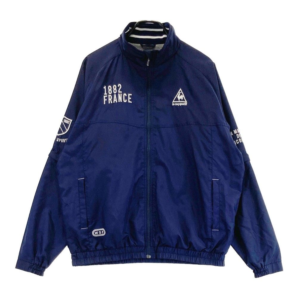 サイズ：LL LE COQ GOLF ルコックゴルフ  裏フリース 長袖 ジップジャケット  ネイビー系 [240101453832] ゴルフウェア メンズ ストスト サイズ：LL LE COQ GOLF ルコックゴルフ 2WAY裏メッシュジップ