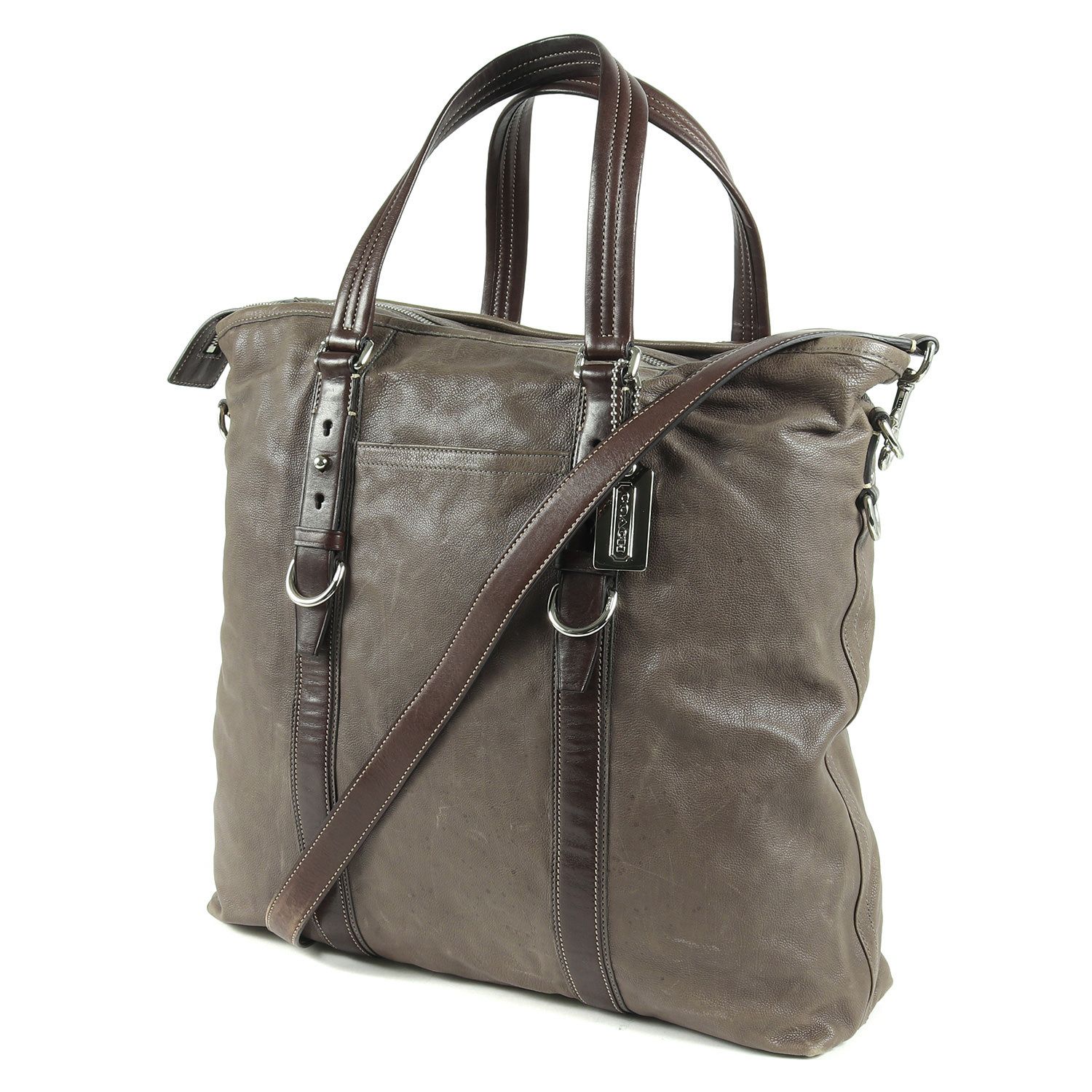 COACH Coach 2 Way Leather Shoulder Tote Bag HARRISON 70191 Harrison Hand Briefcase Gray Brand Bag