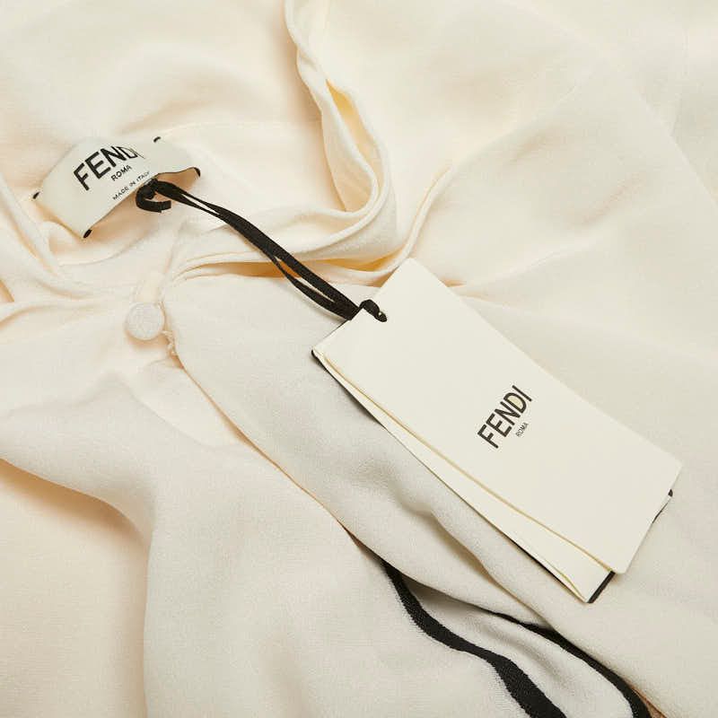  フェンディ エンブロイダリーマキシドレス ロングワンピース サイズ 40 FDB 745 アイボリー ブラック シルク レディース FENDI 1 0234963 その他 その他