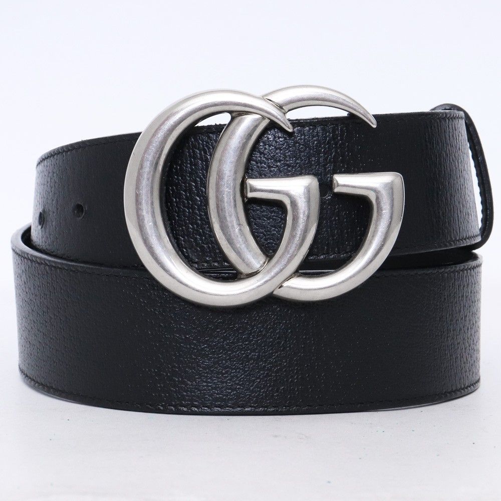 GUCCI ダブルG レザーベルト サイズ90 36 ブラック 406831 DJ20N
