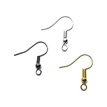 Beading Station 100-Piece Mix Ear Wire Fish Hooks for Jewelry Making Silver/Gold/Black by Beading Station