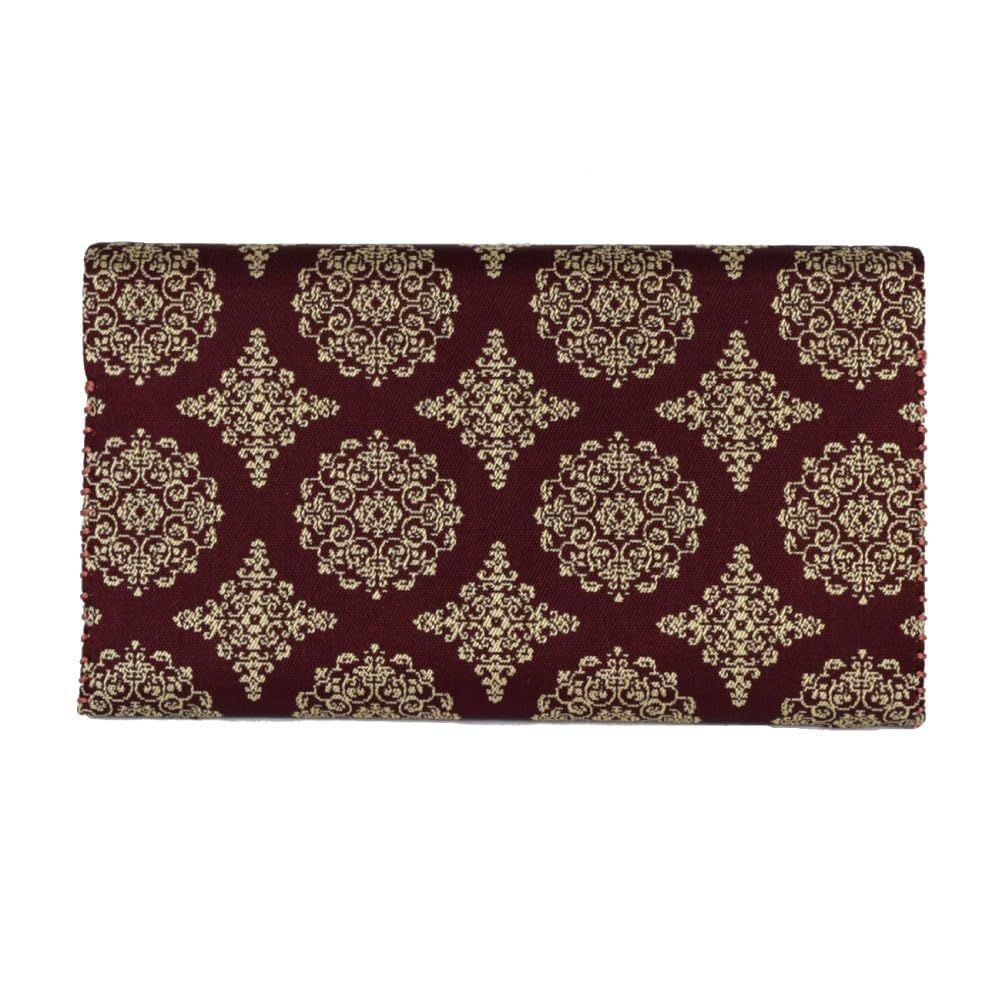 三ツ折 帛紗ばさみ 懐紙入 クリアランス 稜華文錦 ブラウン 龍村裂