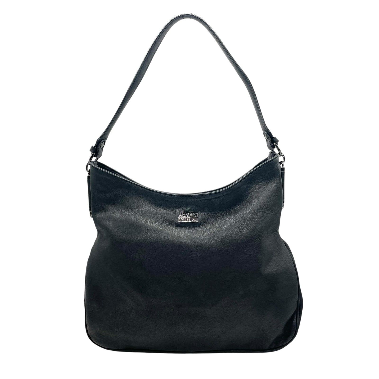 極美品 アルマーニ コレッツォーニ ショルダーバッグ 斜め掛け メッセンジャー シルバー 金具 ビジネス ブランド メンズ EFE N10-5 極美品 2way 大容量 ビジネスバッグ Armani collezioni アルマーニ