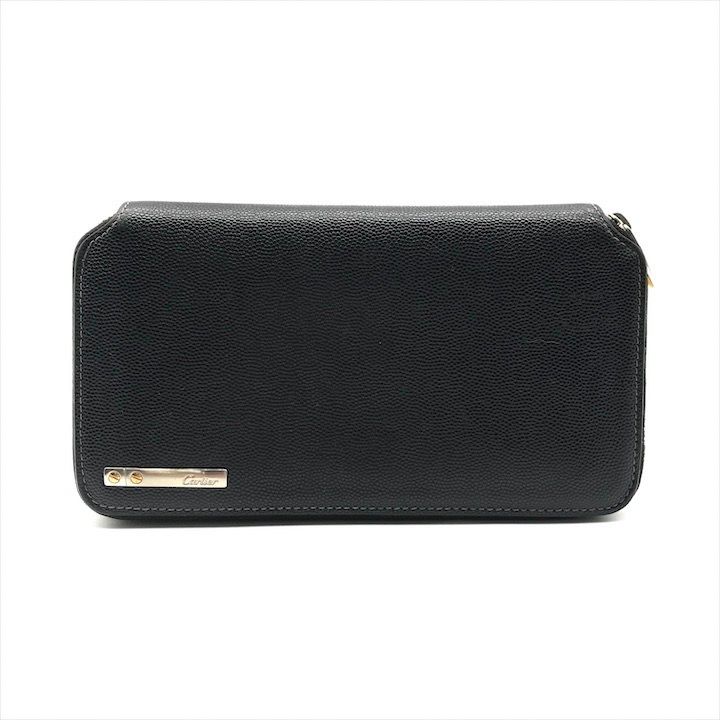 超美品 Cartier カルティエ カルチェ サントス レザー ラウンド  