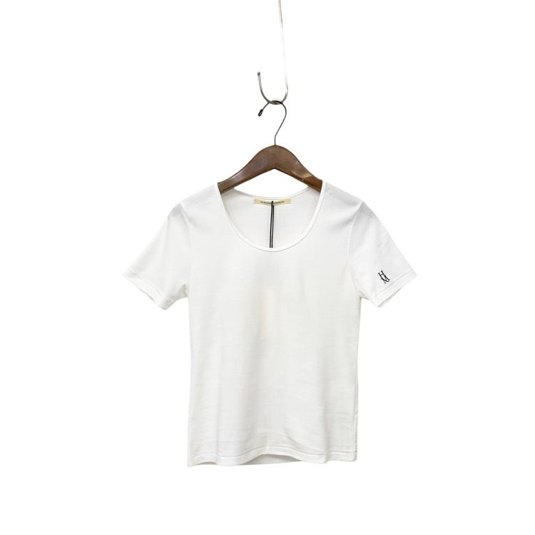 24SS HARUNOBUMURATA ハルノブムラタ JAM TIGHT FIT HM LOGO T-SHIRT ロゴTシャツ カットソー ホワイト 36 HM24S910-AGI07