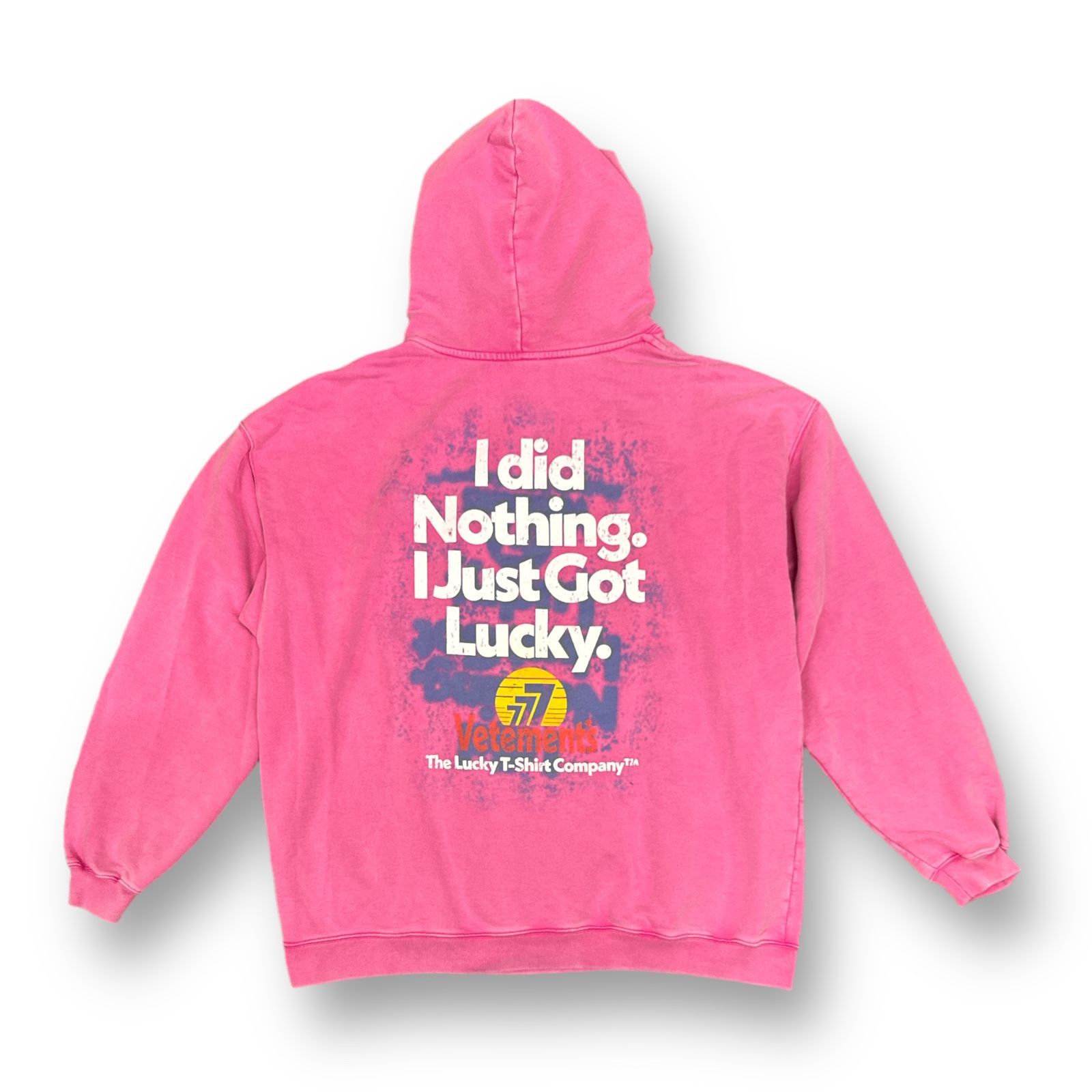 美品 定価145200円 VETEMENTS I GOT LUCKY HOODIE/PINK UA53HD440P 