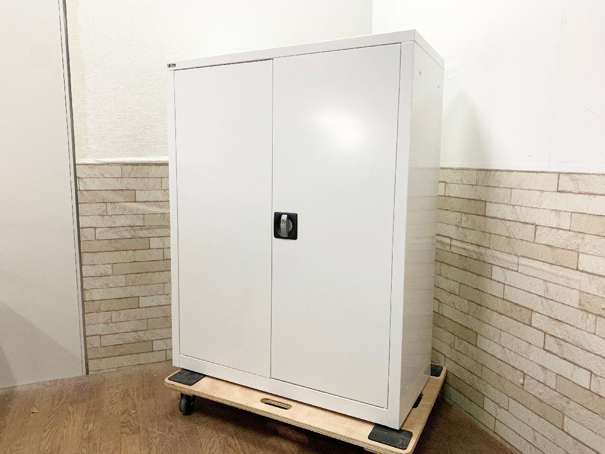 ◆Ceha オフィス家具 両開き書庫 3段 書類ケース 収納 棚 スチール 書棚 本棚 鍵なし 事務用品 畑638