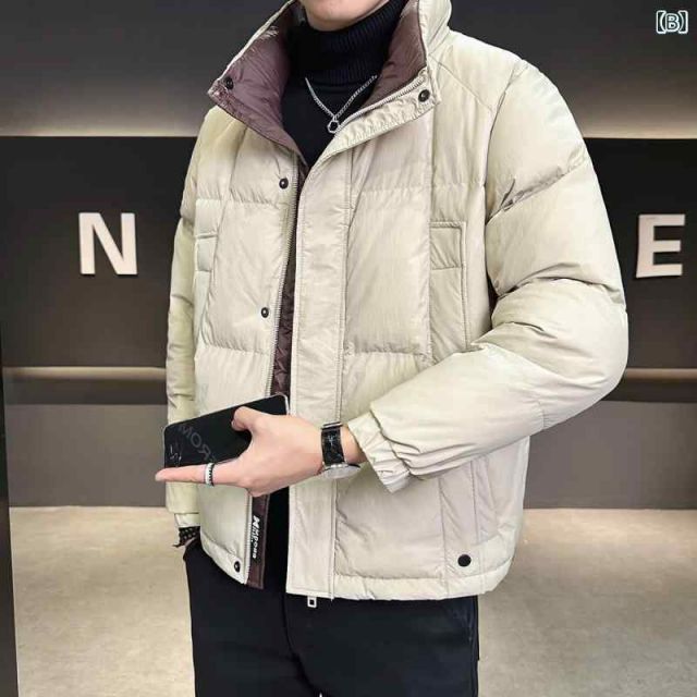[2XL ]春 コーデ メンズ 服 シンプル ファッション オシャレ 大人 かっこいい 大きいサイズ ストリート 紳士服 ダウン ジャケット 冬 ハイエンド カラー カジュアル 暖かい 厚手