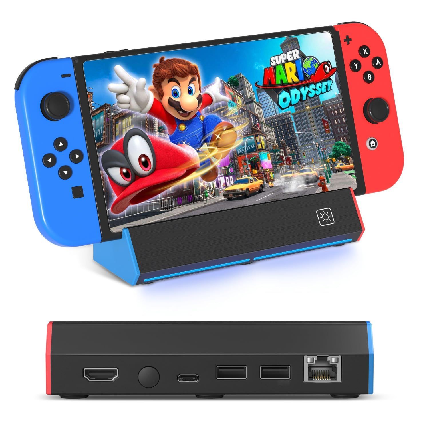 【数量限定】PD急速充電対応 HDMI変換/TVモード/テーブルモード4K/1080P出力/三つのUSBポート/1000Mbps スイッチ充電スタンド LANポートコンパクト小型 Switch用LANポート付きドック 持ち運びやすい