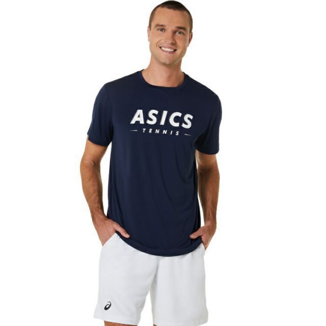 asics アシックス MEN COURT TENNIS GRAPHIC ミッドナイト M 2041A259 400 | スポーツ用品 スポーツ グッズ ツール アクセサリー 雑貨 小物 使いやすい テニス 衣類 メンズ 男性用 M トップス シャツ Tシャツ