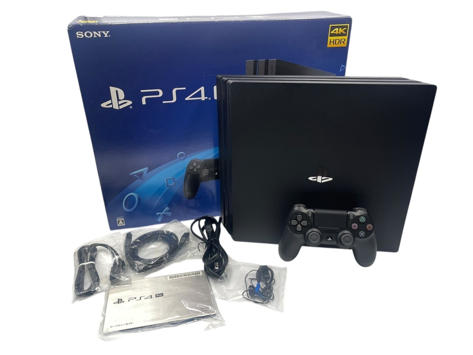 PS4 Pro 本体 1TB CUH-7100B 動作 済み 初期化済み 純正コントローラー|HDMI|電源ケーブル|外 き