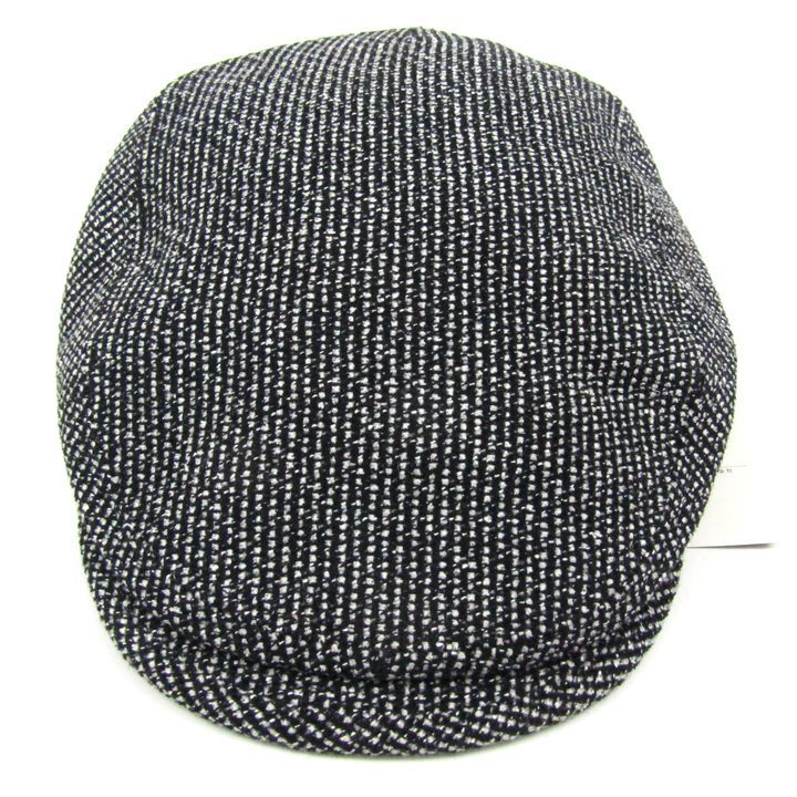 夏セール開催中！ ボルサリーノ ハンチング 帽子 ツイード ブランド シルク混 日本製 ♥品 メンズ M 56.5cm サイズ ブラック Borsalino