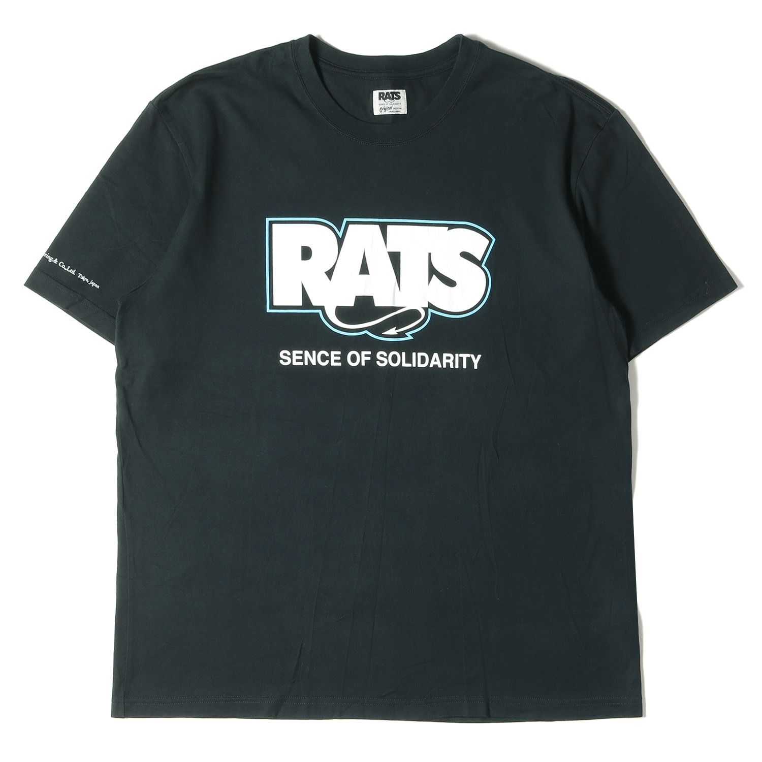 RATS ラッツ ブランドロゴ クルーネック Tシャツ 21SS ブラック M