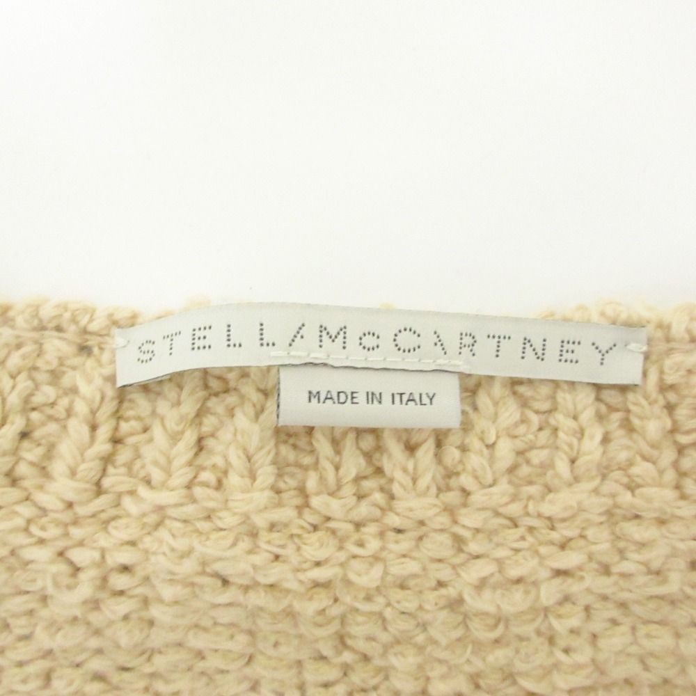 美品 STELLA McCARTNEY ステラマッカートニー 2021年モデル コーティングニット ショートカーディガン 38 ピンクベージュ×シルバー レディース 古着 中古 USED 美品 STELLA McCARTNEY ステラマッカートニー 2021年モデル