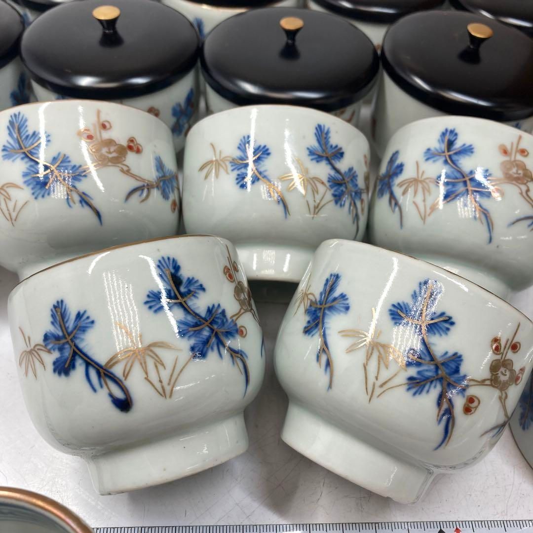 染付小碗27客と蓋20点