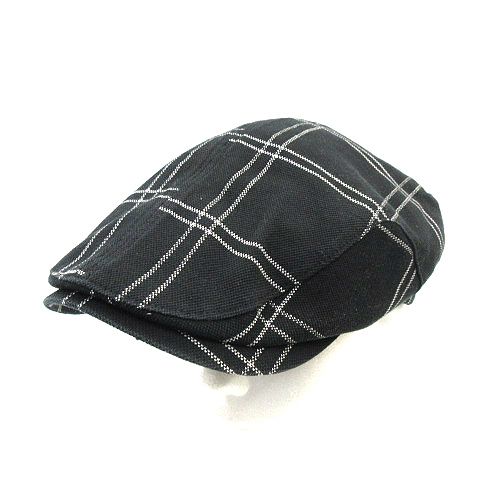 ジュンヤワタナベマン JUNYA WATANABE MAN ライン チェック ペイズリー裏地ハンチング ハット黒ブラック帽子