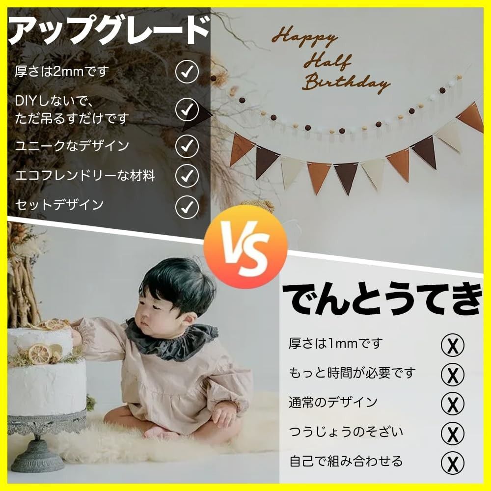 Uchi ハーフバースデー 誕生日 飾り 可愛い 1/2歳 誕生日