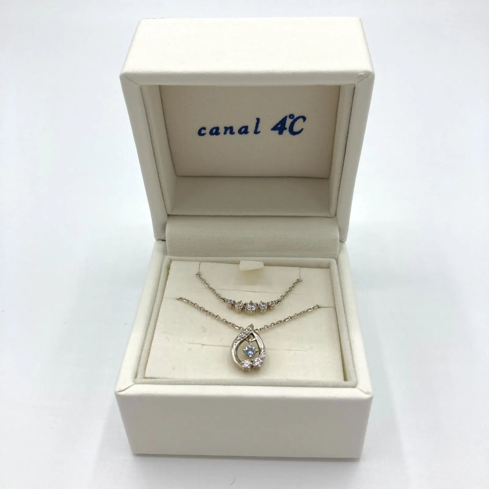 ▽【美品】10周年限定 Canal 4°c エターナルシルバーネックレス 2本 