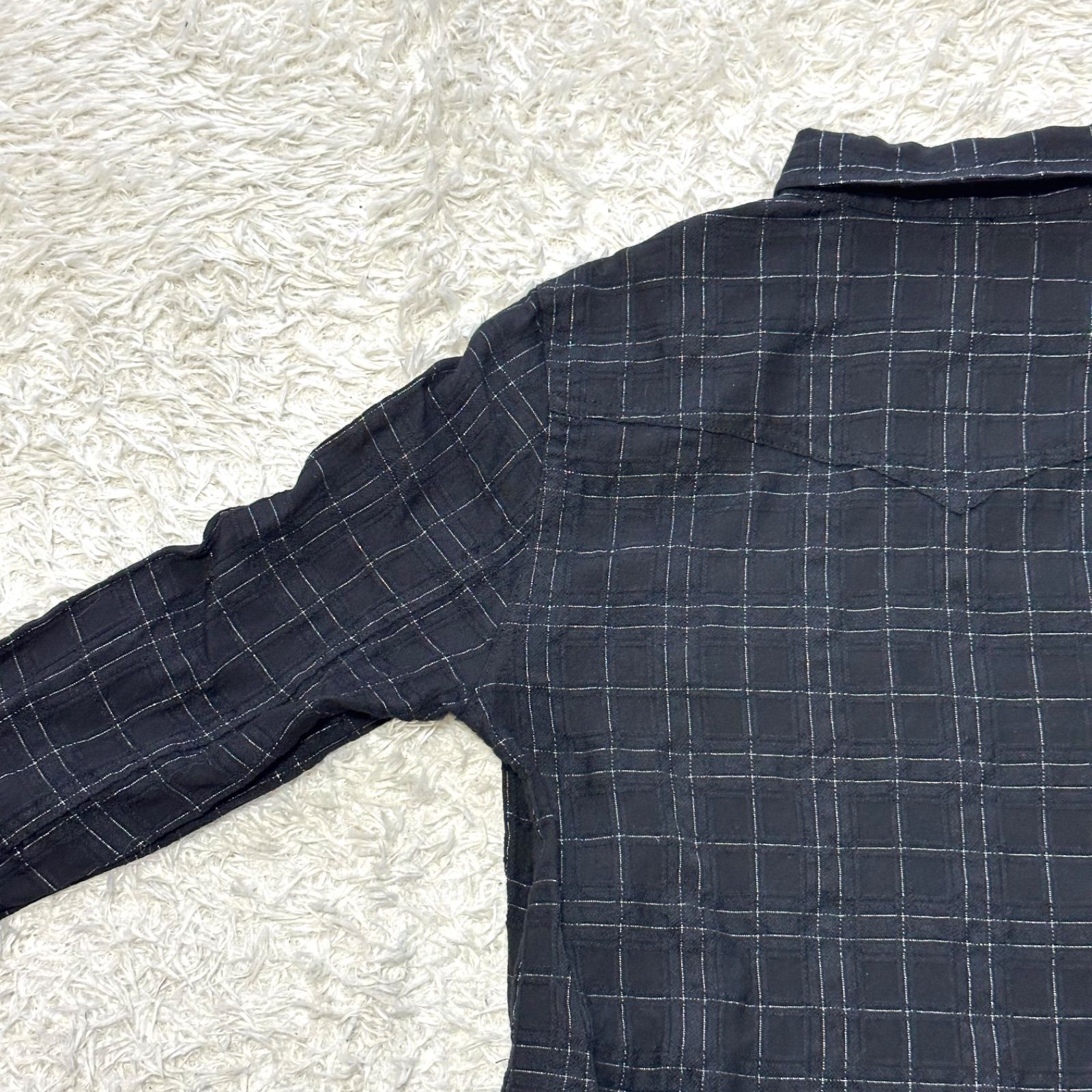 良品】SAINT LAURENT PARIS サンローラン ウエスタンシャツ チェック柄