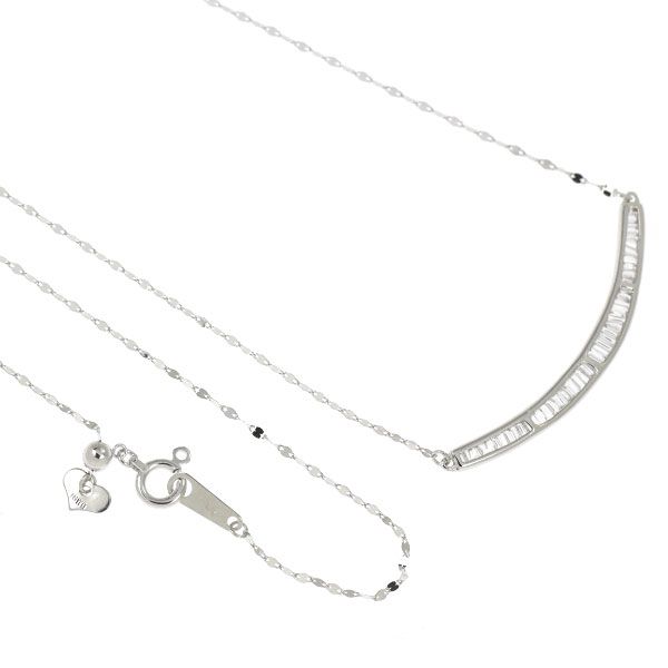 K18WGテーパーダイヤモンド シャイニーネックレス0.25ctUP 【QVC】