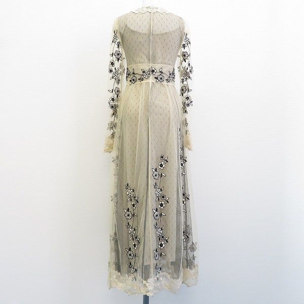 レディース RED VALENTINO 刺繍ロングワンピース ピンクベージュ 38