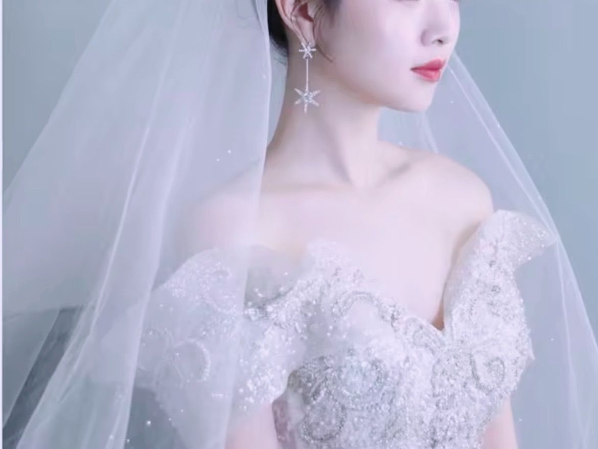 キラキラ超ロングベール グリッター仕上げ