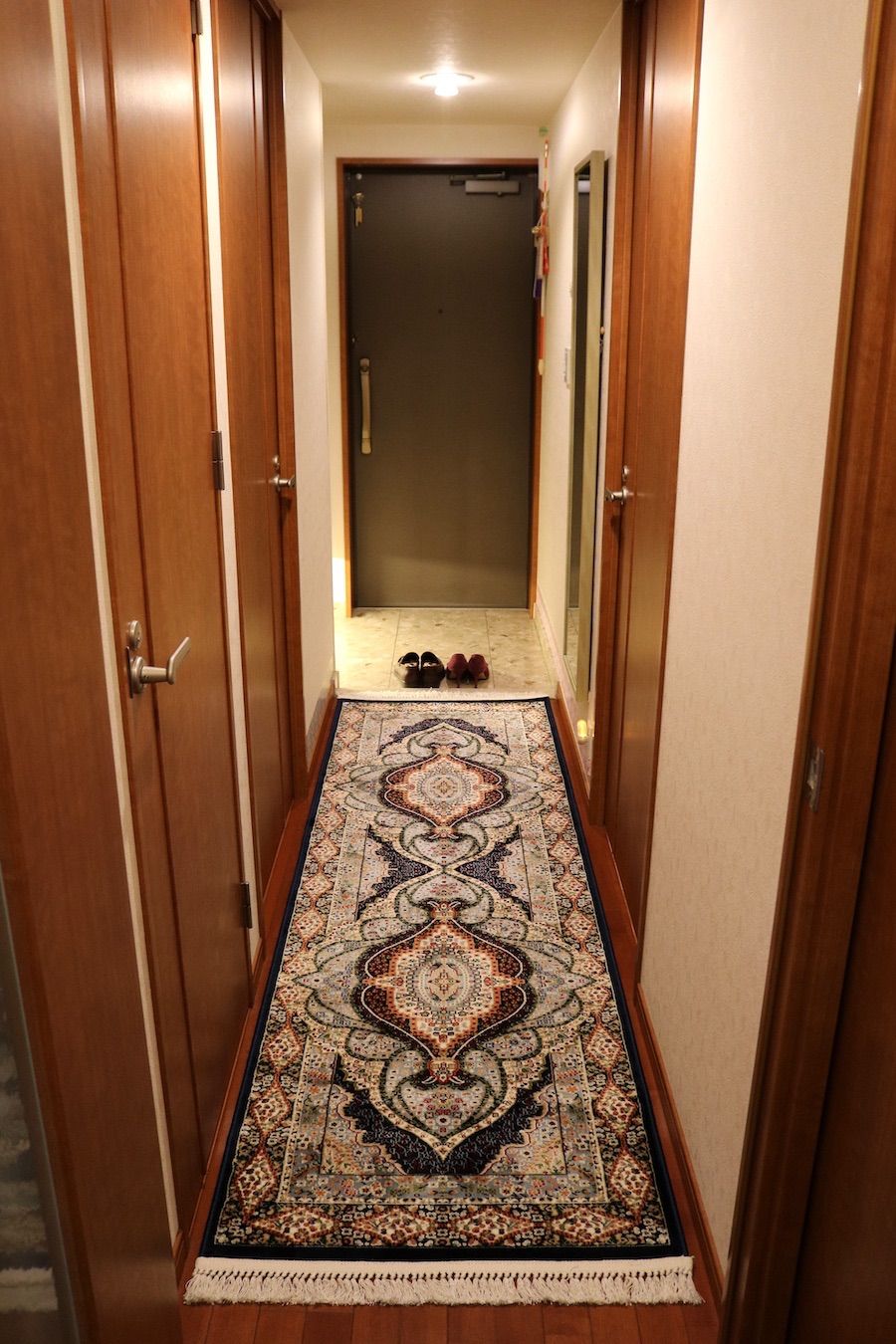 玄関マット ペルシャ柄絨毯78×271新品未使用 カーペット ラグ 訳あり