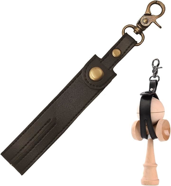 ZERONOWA けん玉ホルダー けん玉アクセサリー 皮 スナップ付き