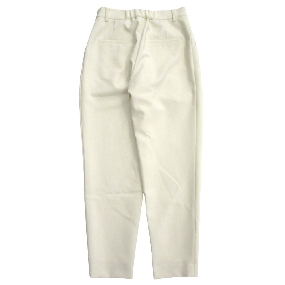 SOEJU ソージュ ストレッチファイン タック パンツ テーパード ラップデザイン スラックス サイズS ホワイト レディース 古着