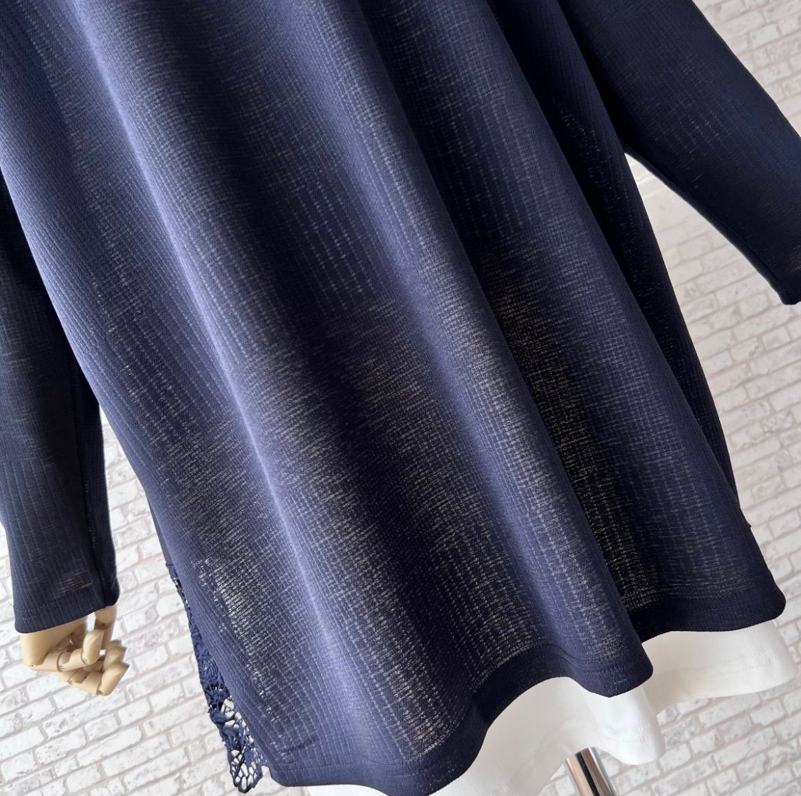 5210ネイビー【新品M～L】*お値段以上の価値♪ヒップが隠れる長め丈*ゆったりトッパーカーディガン*9/11号*夏の日除けにも