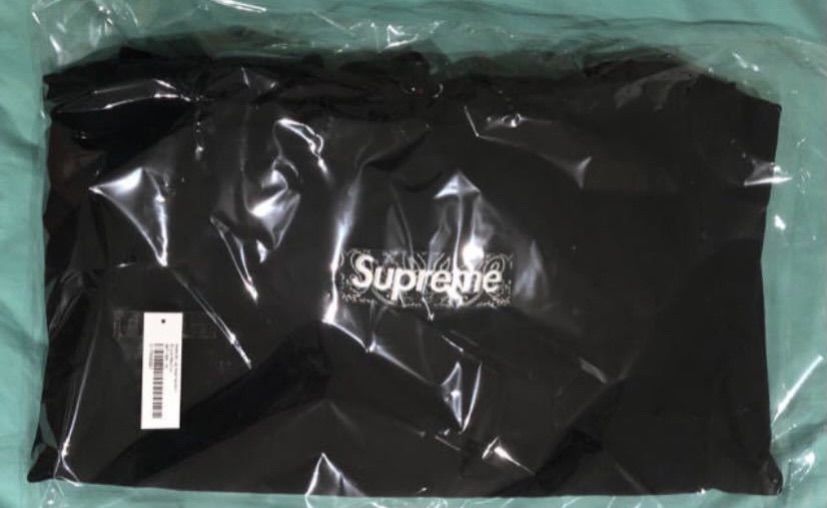 supreme Bandana Box Logo Hooded 黒 M