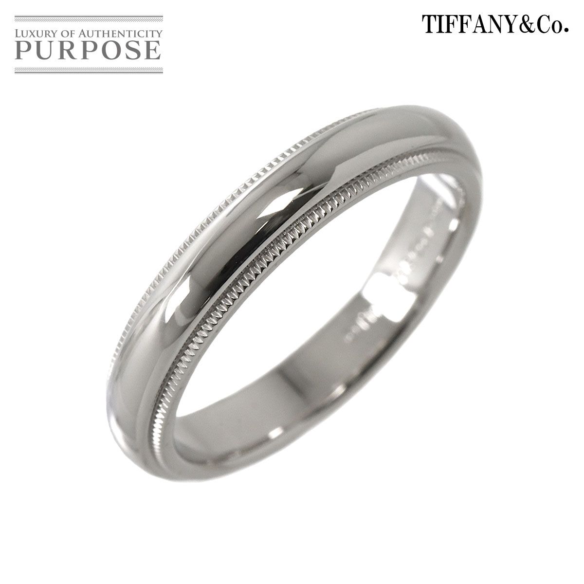 ティファニー TIFFANY-CO. ミルグレイン 17.5号 リング 幅4mm Pt プラチナ 指輪 トゥギャザー Milgrain Ring 90276797