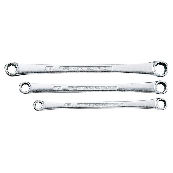 KTC 京都機械工具 15゜ロングメガネレンチセット 3本組 M1513