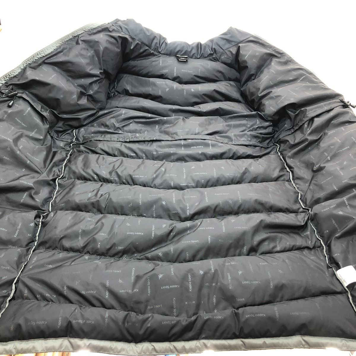 □□Kappa カッパ ベンチコート ダウン サイズO KAWT0110 ライトグレー