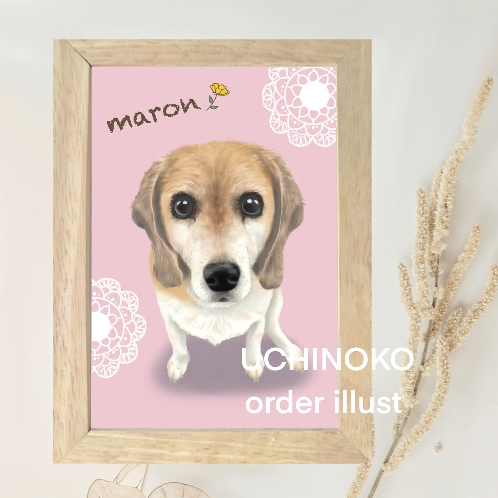 メルカリshops ペット似顔絵 イラスト オーダー 犬 猫 送料込み