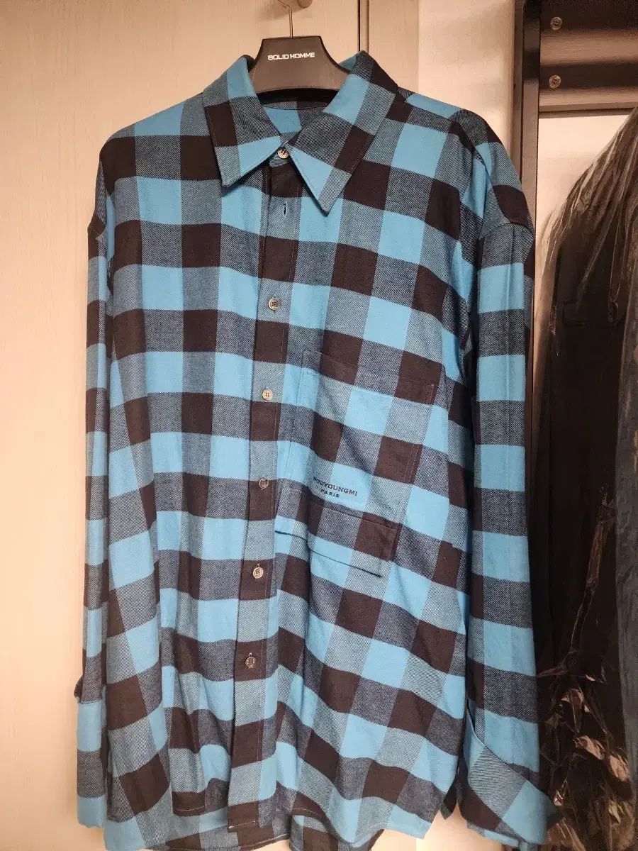 50 WOOYOUNGMI ウーヨンミ ブルーチェック 袖口 シャツ