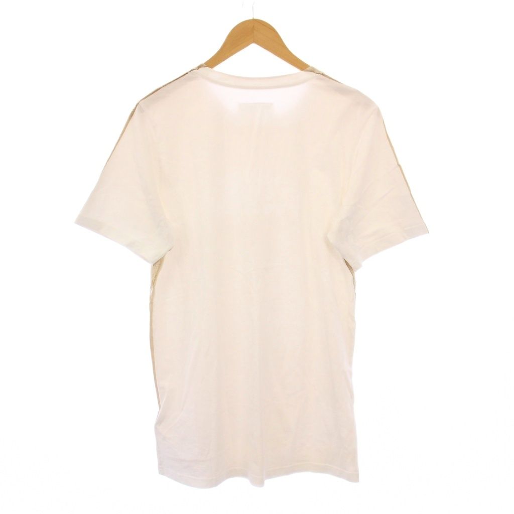 エムエムシックス メゾンマルジェラ MM 6 Maison Margiela 転写Tシャツ 半袖 クルーネック ロゴ プリント バイ ストレッチ 16 ベージュ 白 ホワイト BB