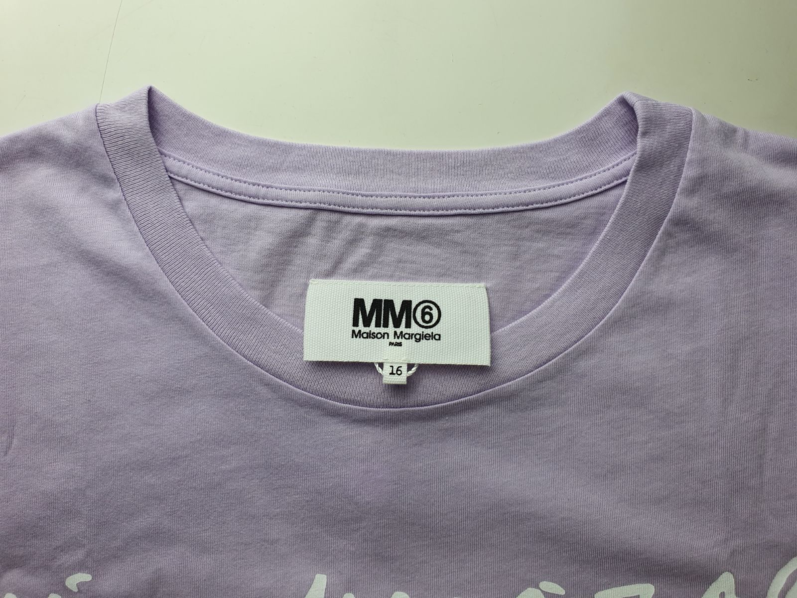 新品・未使用】MM6 Kids ロゴコットンTシャツ パープル M60031MM009