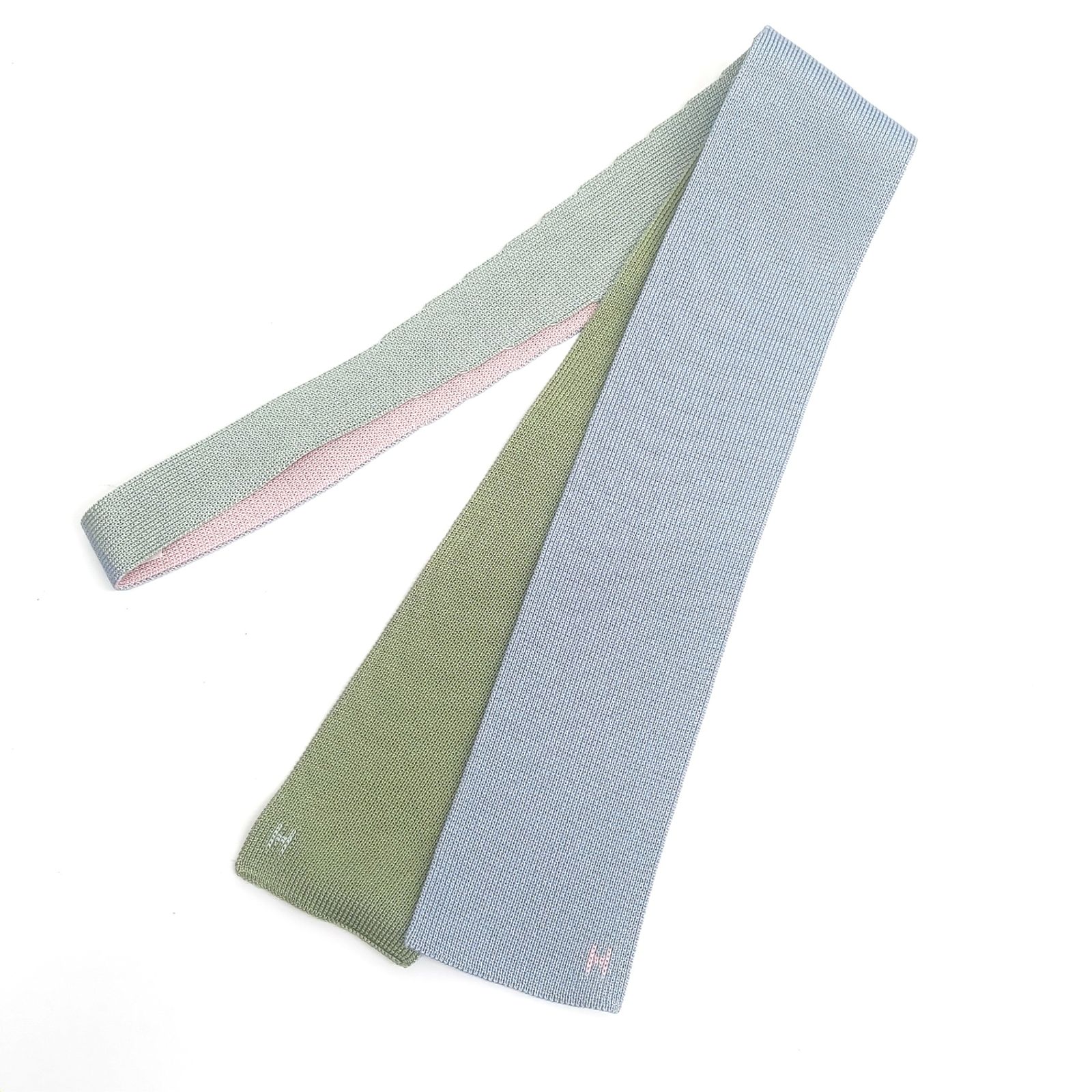 HERMES エルメス 4Way キャトルタン ニット タイ ブルー グリーン  