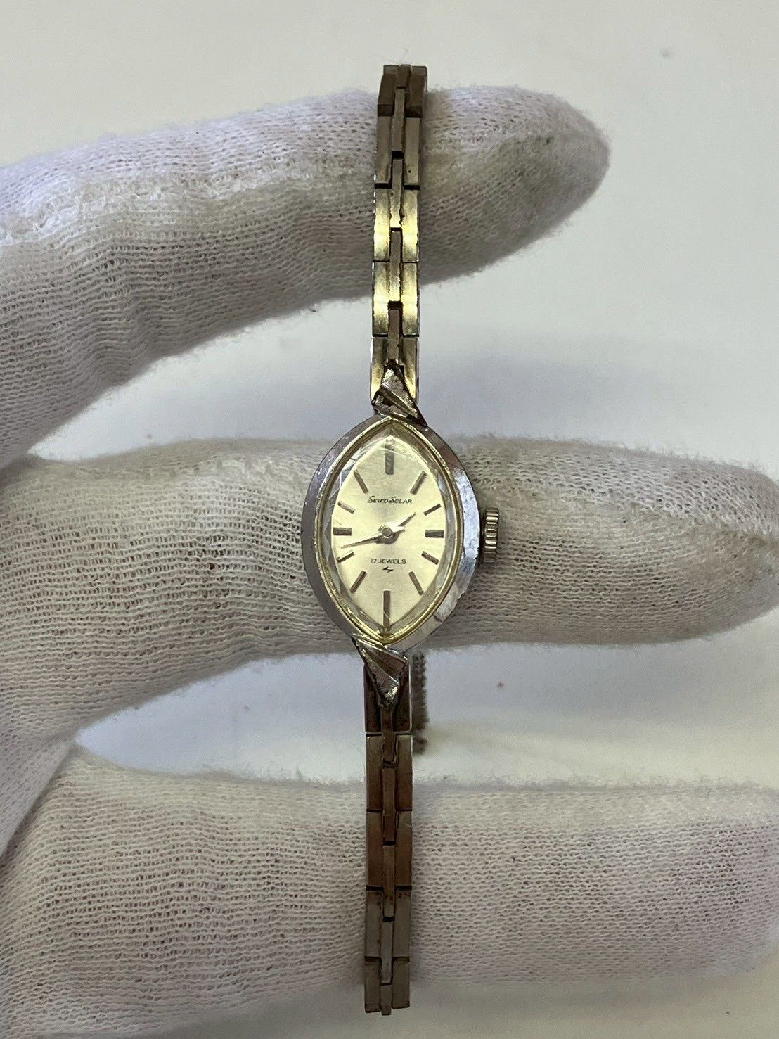 中古品】 SEIKOセイコー SOLARソーラー 17JEWELS 腕時計 10-7741 手