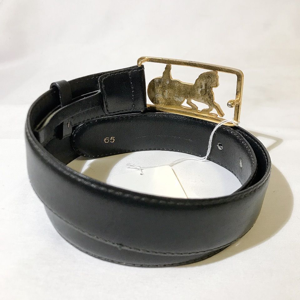 CELINE ブラックレザーベルト ゴールドバックル CELINE ブラックレザーベルト ゴールドバックル85