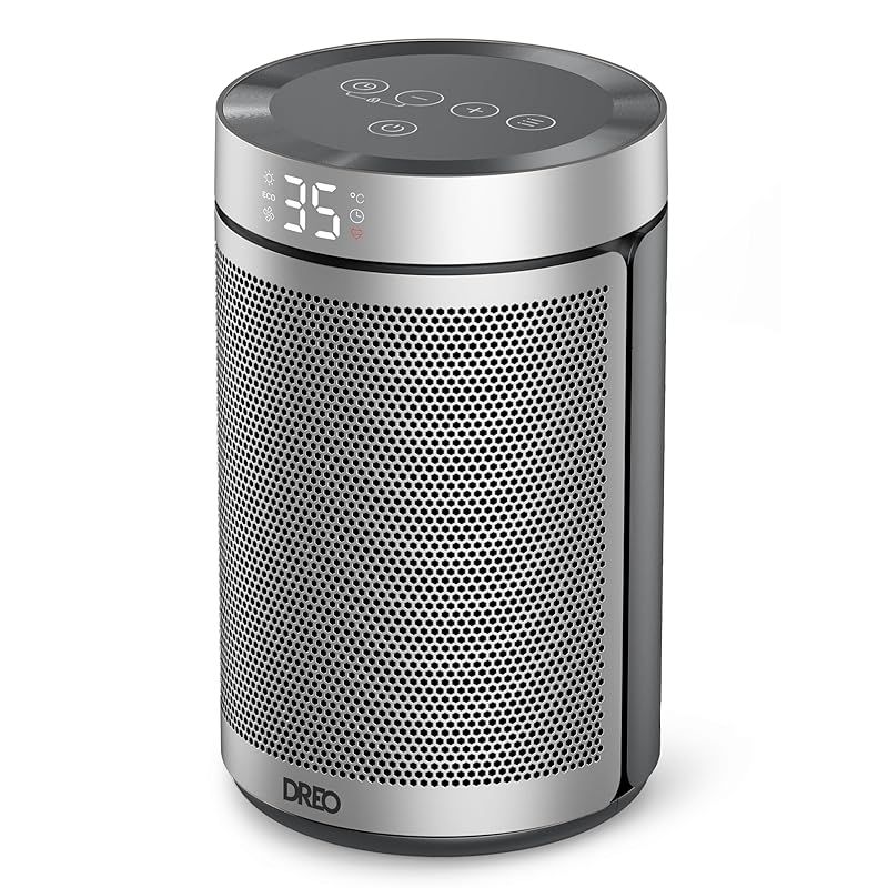 DREO セラミックヒーター 小型暖房 2025冬 電気ファンストーブ 軽量 ECO恒温モード 節電40 1200W 10畳 1000W 800W 省エネ 転倒オフ 過熱保護 12Hタイマー 記憶機能 脱衣所 足元 手元 オフィス 寝室 ト 1