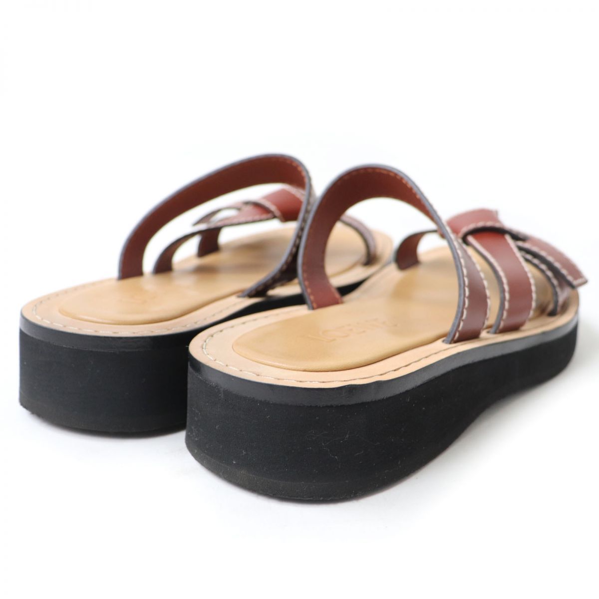 美品☆LOEWE ロエベ GATE FLAT SANDAL ゲート L814465X05 レザー 