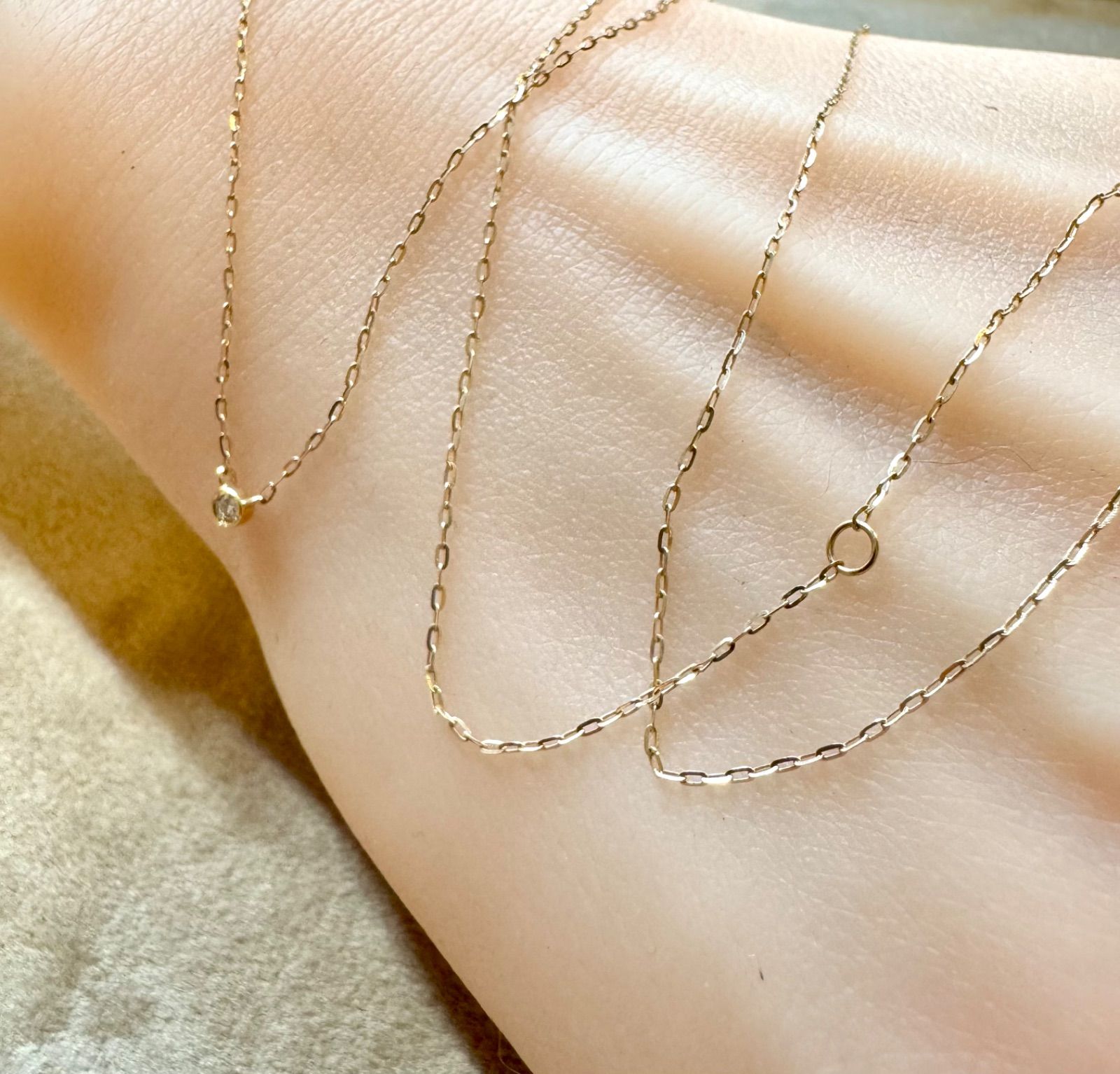 ete◇K10YG*一粒ダイヤモンドネックレス*エテ*イエローゴールド