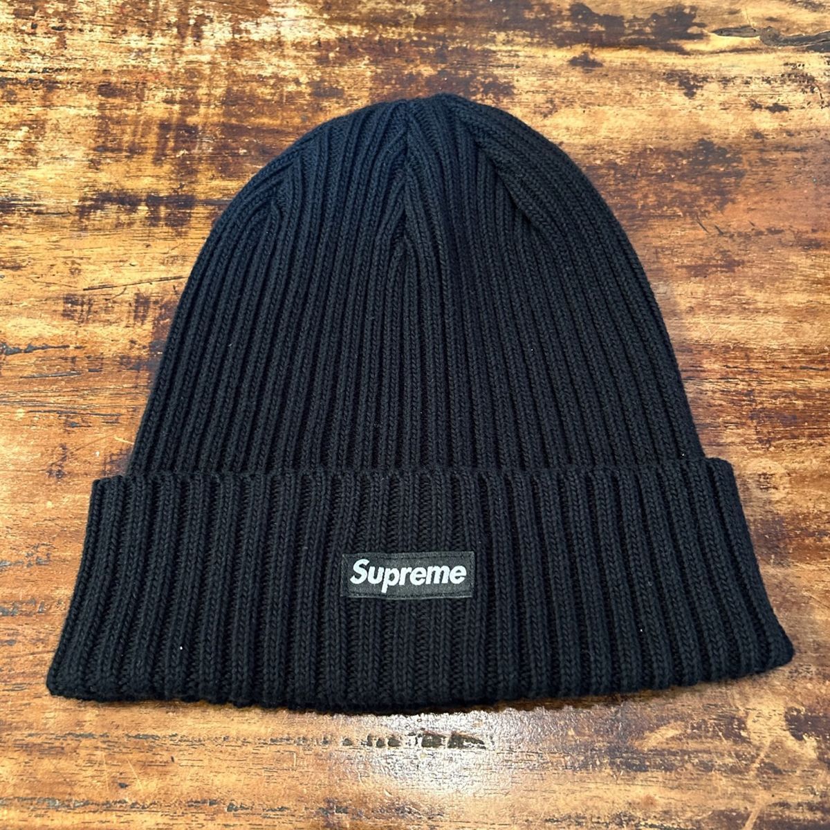 ネコポス送料無料☆24SS Supreme Overdyed Beanie Black ( シュプリーム オーバーダイド ビーニー ブラック 黒  ニットキャップ ニット帽子 )