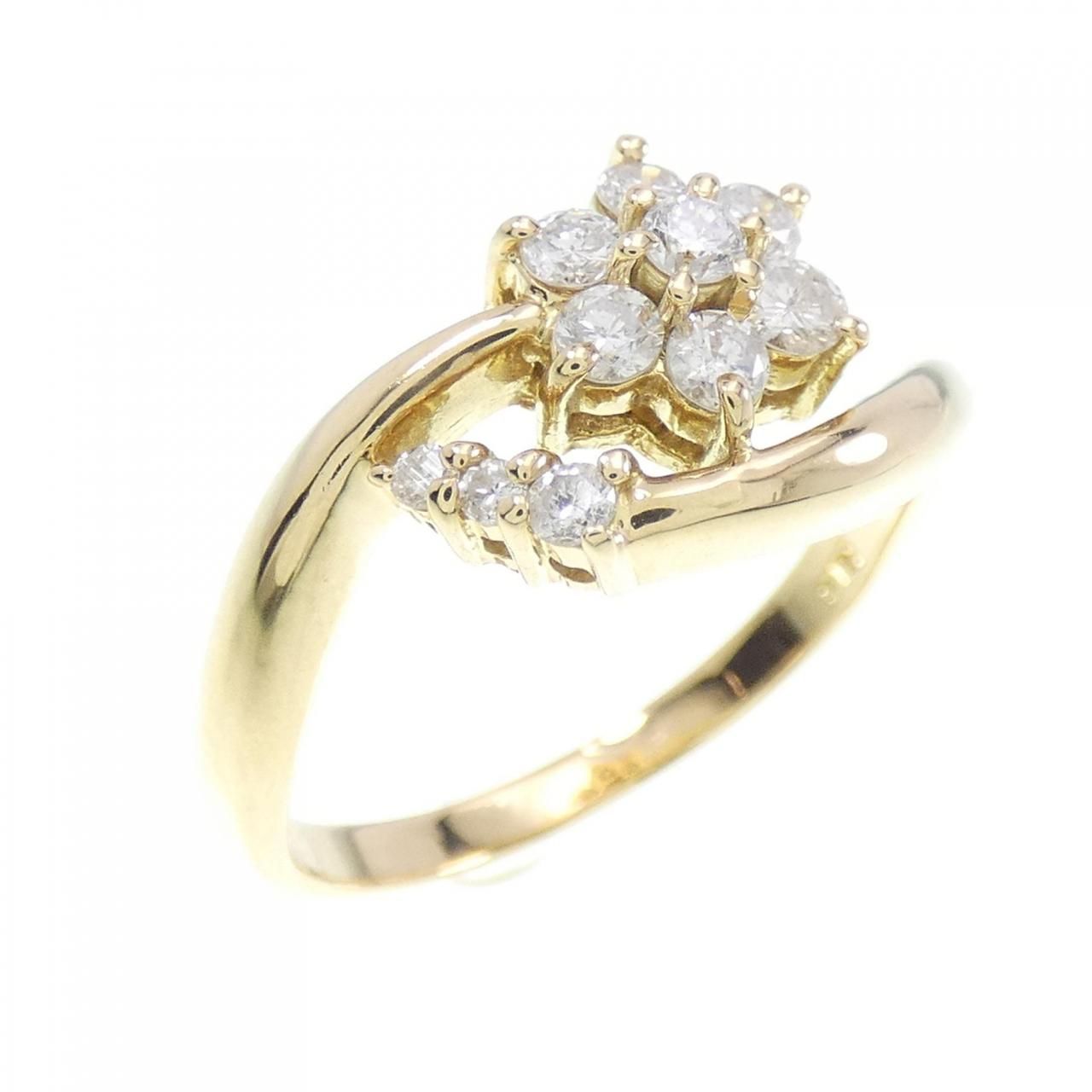 K18WG　ダイヤ　リング　9.5号　ダイヤ0.30ct　フラワーデザイン　指輪 K18WGダイヤリング9.5号ダイヤ0.30ctフラワーデザイン指輪